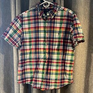 Polo by Ralph Lauren Red and Blue Casual Button Down Shirt